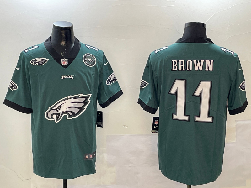 Men Philadelphia Eagles 11 Brown green 2025 Nike NFL jersey style 019